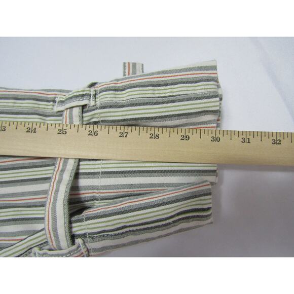 Cabi Gray Stripe Crop Pants Womens size 10 Boho Tie Relaxed - Picture 8 of 9